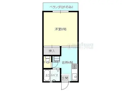 タカハイツI(1K/2階)の間取り写真