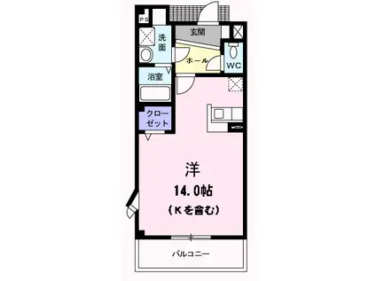 アーバンウィンズ3(1K/2階)の間取り写真