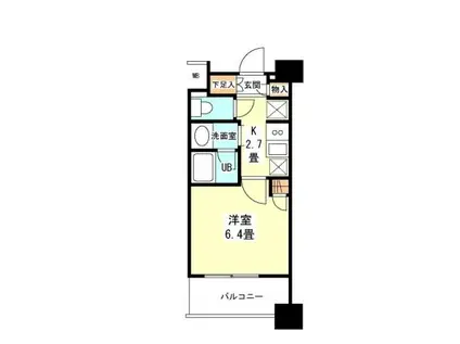 タワービューレジデンス吾妻橋(1K/2階)の間取り写真