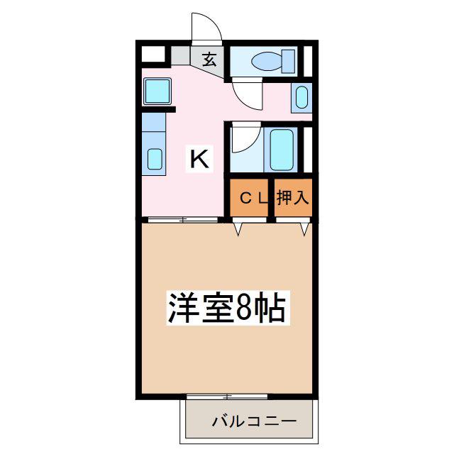 コーポHAL(1K/1階)の間取り写真