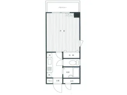 H&Yレジデンス(1K/2階)の間取り写真