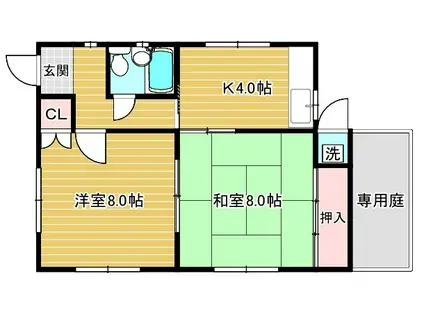 ローゼンハイツ(1K/1階)の間取り写真