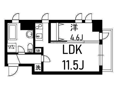 スタジオフラット鶴見中央(1LDK/6階)の間取り写真