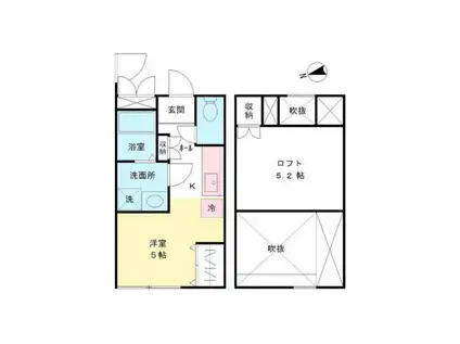 グリューネ橋本(ワンルーム/3階)の間取り写真