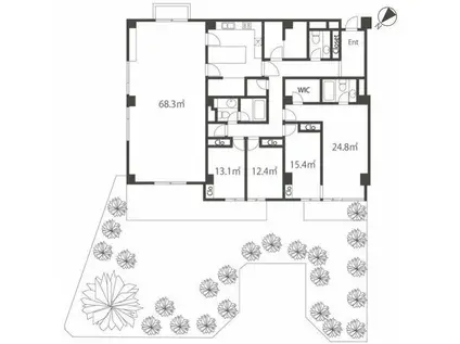 白金三光アンクレー(4LDK/2階)の間取り写真