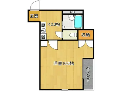 サンビレッジA棟(1K/1階)の間取り写真