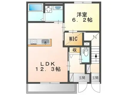 アレグラールN II(1LDK/1階)の間取り写真