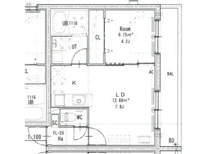JEEK BLAU MOTOMACHI(1LDK/4階)の間取り写真