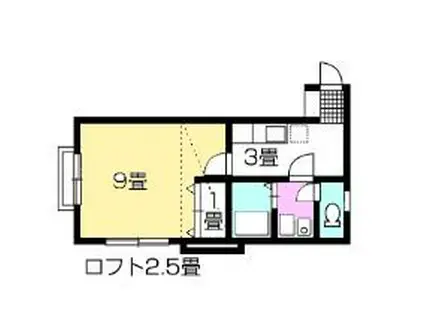 カーサ・ド・シエロ(1K/1階)の間取り写真