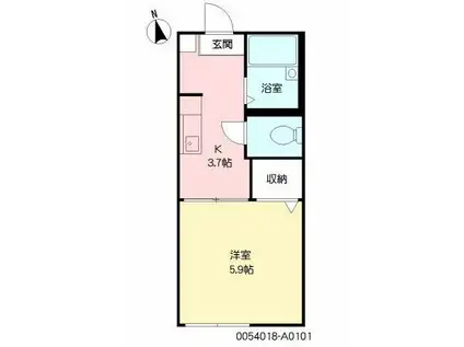 ディアスE&N (1K/1階)の間取り写真