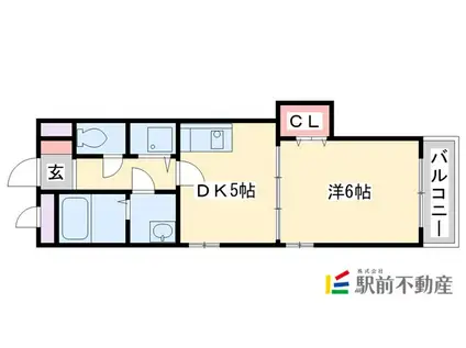 CASA GIALLA(1DK/1階)の間取り写真