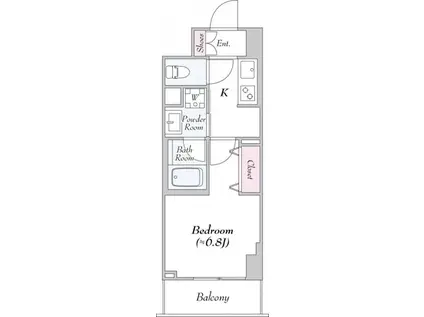 ロイジェント志村坂上(1K/2階)の間取り写真