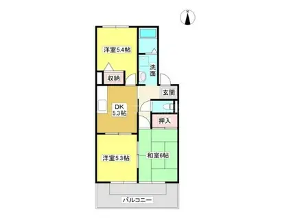 オレンジこま(3DK/2階)の間取り写真