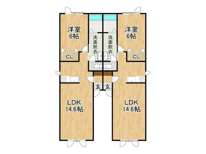 レジデンスやまと六号館(1LDK/1階)の間取り写真