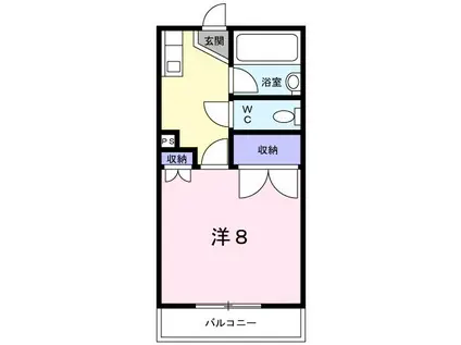 マンション加賀美(1K/2階)の間取り写真