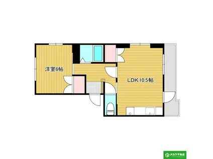 コーポきくち(1LDK/3階)の間取り写真