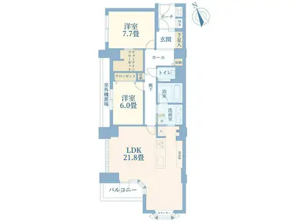 ロワヴェール表参道(2LDK/4階)の間取り写真