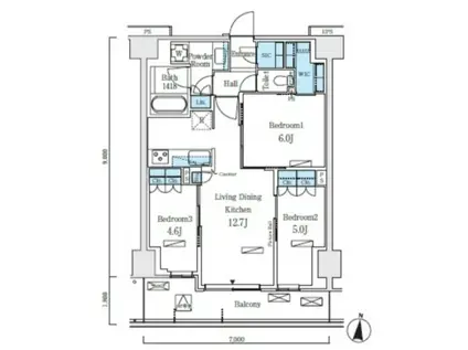 ロイヤルパークス赤羽ノース(3LDK/4階)の間取り写真