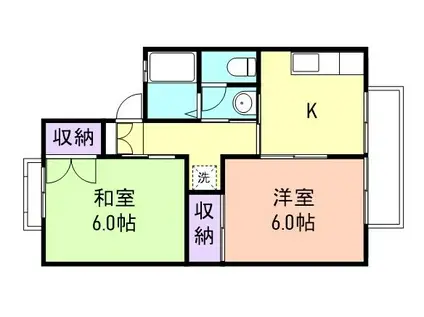 セジュール堀止(2K/2階)の間取り写真
