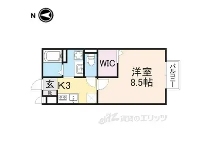 サンロイヤルⅠ(1K/2階)の間取り写真