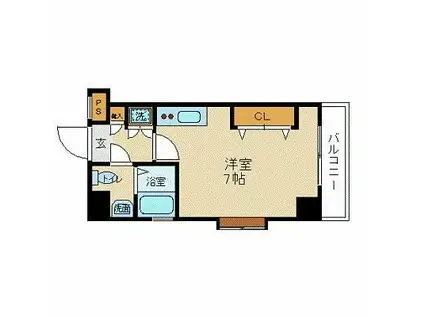 スカイコート両国壱番館(ワンルーム/3階)の間取り写真