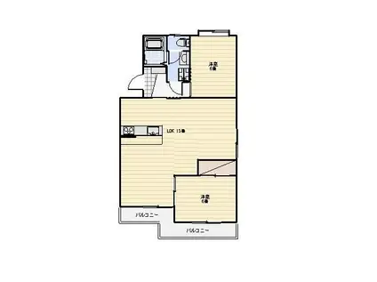 メゾン・ド・フール1(2LDK/1階)の間取り写真