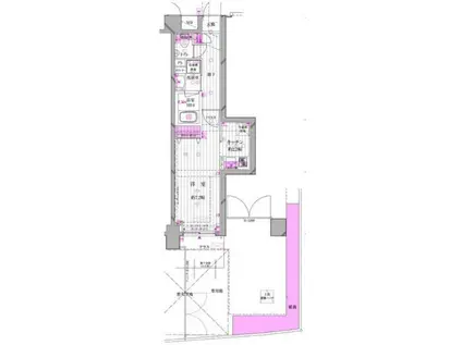 ランドステージ白山(1K/1階)の間取り写真