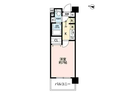 プレール・ドゥーク西川口II(1K/5階)の間取り写真