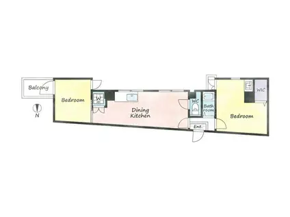 ニュー祐天寺マンション(2LDK/5階)の間取り写真