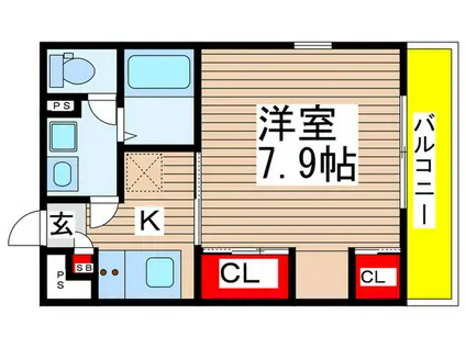 リブリ・ルームス弁天3-III(1K/3階)の間取り写真