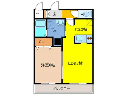 DE LA PORTE(1LDK/3階)の間取り写真