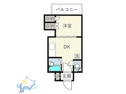 INOVE札幌大通南(1DK/8階)の間取り写真