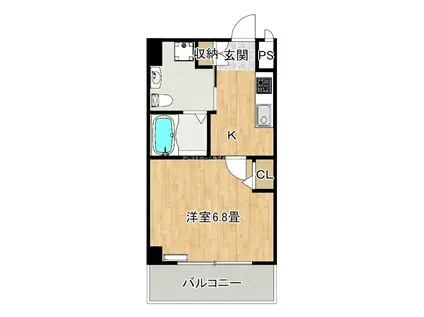 エルプレイス堺(1K/5階)の間取り写真