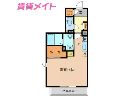 メゾン ド モンクール(ワンルーム/1階)の間取り写真