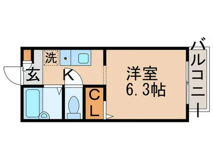 カサリージュII(1K/2階)の間取り写真