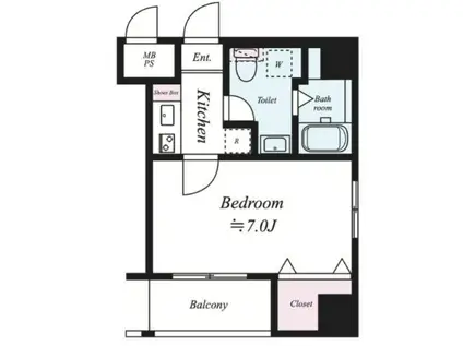 アイセレブ大博通(1K/8階)の間取り写真