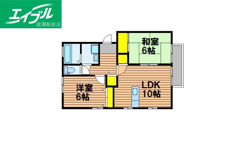 ピュアライフA棟(2LDK/1階)の間取り写真