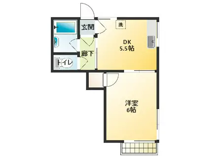 武田ハイツ(1DK/2階)の間取り写真