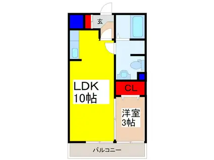 クレールIV(1LDK/1階)の間取り写真