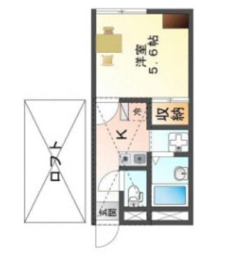 アベニュー高町(ワンルーム/2階)の間取り写真