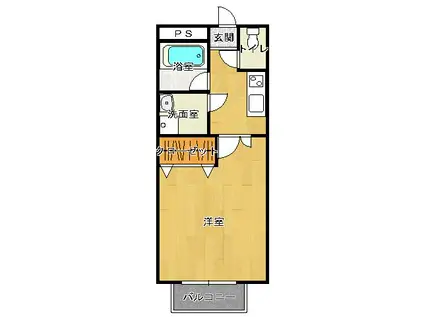 MKハイツ(1K/2階)の間取り写真