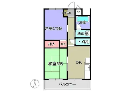 西田マンション(1LDK/2階)の間取り写真