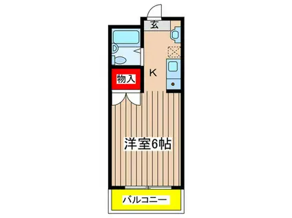 ラフォルテ生田(ワンルーム/2階)の間取り写真