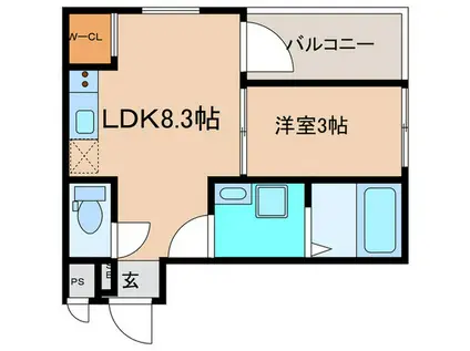MOVE甲子園NEO(1LDK/1階)の間取り写真