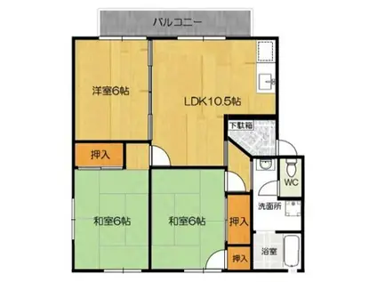 ゆきハイツ(3LDK/2階)の間取り写真