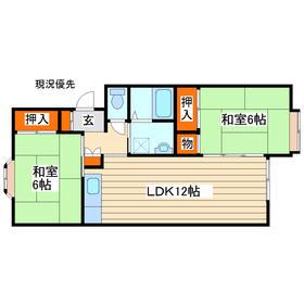 ファーストエイト福室II(2LDK/2階)の間取り写真