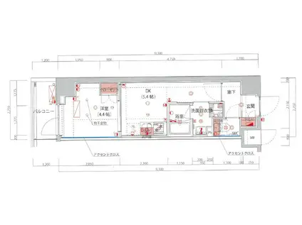 ハーモニーレジデンス六義園(1DK/7階)の間取り写真