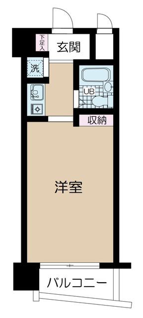 関内ロイヤルガーデン(ワンルーム/2階)の間取り写真