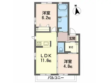 トロフィークラウン(2LDK/2階)の間取り写真