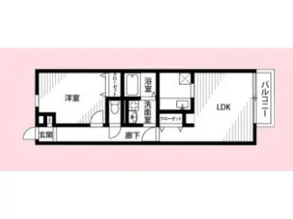 アムール シャトウ(1LDK/1階)の間取り写真